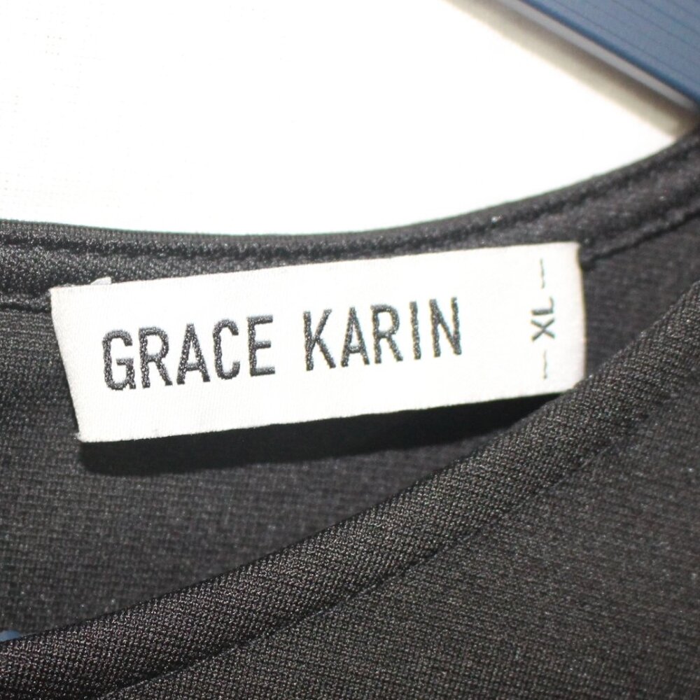 Grace Karin, size XL, basic black dress with flowy sleeve - Picture 2 of 3
